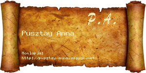 Pusztay Anna névjegykártya