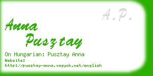 anna pusztay business card
